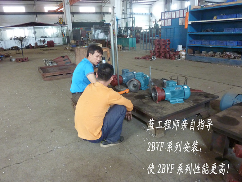 佛真工程師親自指導(dǎo)2BVF水環(huán)式真空泵的安裝，嚴(yán)格的安裝要求對水環(huán)式真空泵性能提高有著重要的作用